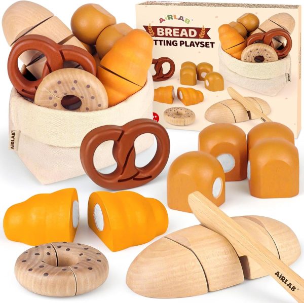 Airlab Brot Set Kinderküche Spielküche Zubehör aus Holz