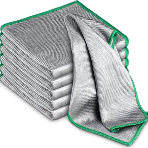 Airlab Glass Polishing Cloth Streak Free Miracle Cleaning Cloth Lint Free Microfiber Cleaning Rags, Pack of 6, 12" x 12"